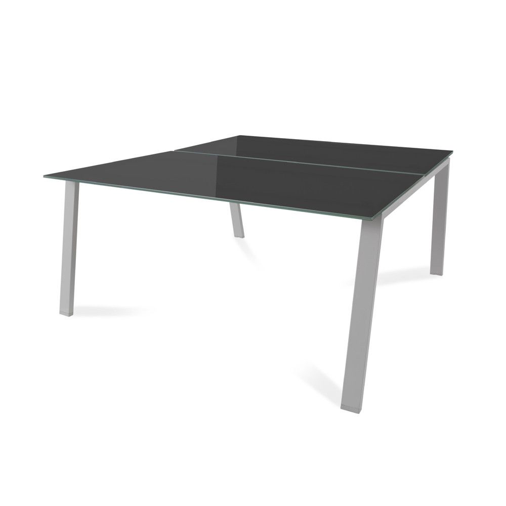 Kit Blanca Mesa 160 x 163 Aluminio / Cristal Negro