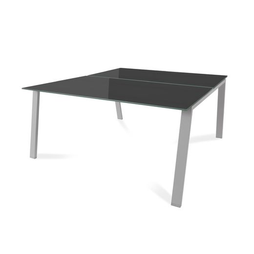 Kit Blanca Mesa 160 x 163 Aluminio / Cristal Negro