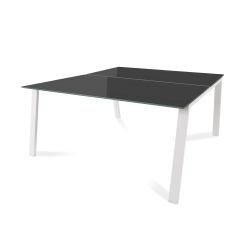 Kit Blanca Mesa 160 x 163 Blanco / Cristal Blanco