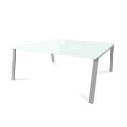 Kit Blanca Mesa 180 x 163 Aluminio / Cristal Blanco