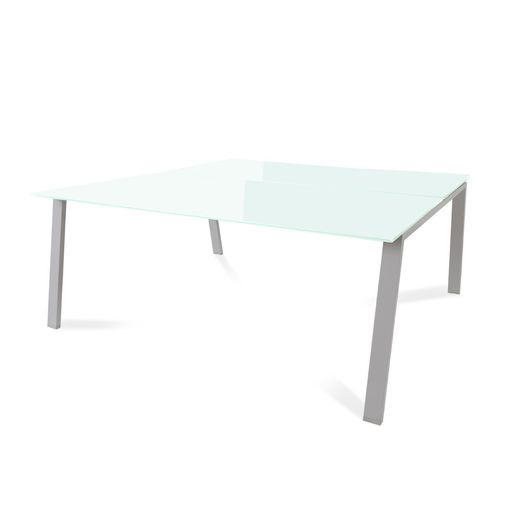 Kit Blanca Mesa 180 x 163 Aluminio / Cristal Blanco