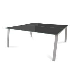 Kit Blanca Mesa 180 x 163 Aluminio / Cristal Negro