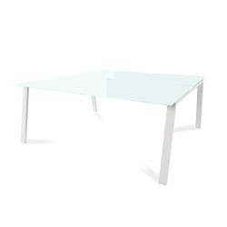 Kit Blanca Mesa 180 x 163 Blanco / Cristal Blanco