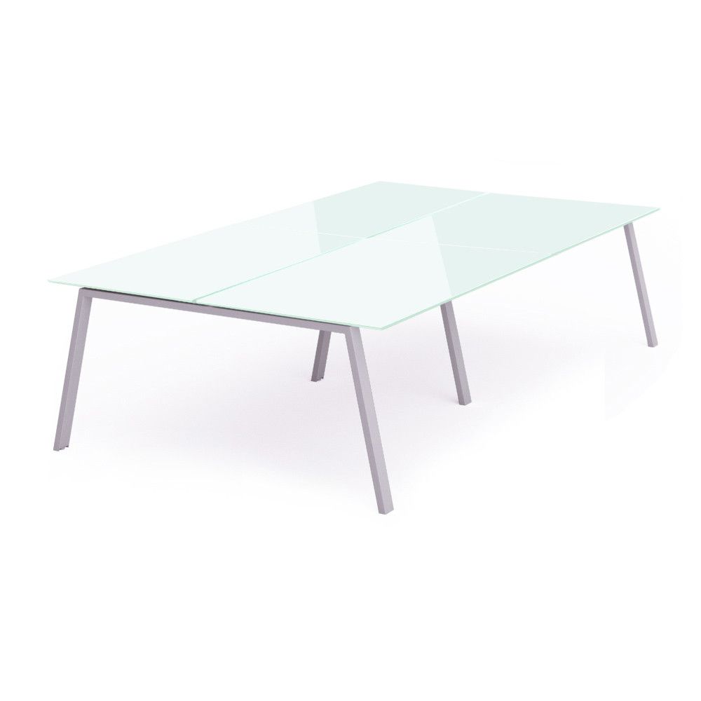 Kit Blanca Mesa 320 x 163 Aluminio / Cristal Blanco