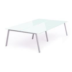 Kit Blanca Mesa 320 x 163 Aluminio / Cristal Blanco