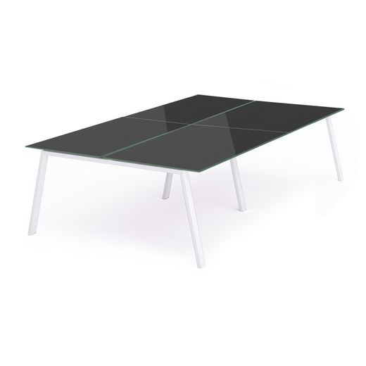 Kit Blanca Mesa 320 x 163 Blanco / Cristal Negro
