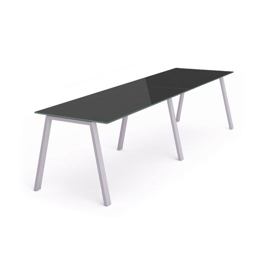 Kit Blanca Mesa 320 x 80 Aluminio / Cristal Negro
