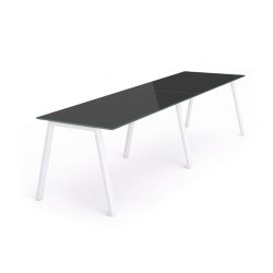 Kit Blanca Mesa 320 x 80 Blanco / Cristal Negro