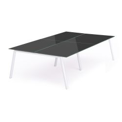 Kit Blanca Mesa 360 x 163 Blanco / Cristal Negro