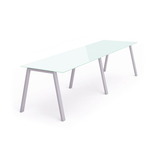 Kit Blanca Mesa 360 x 80 Aluminio / Cristal Blanco