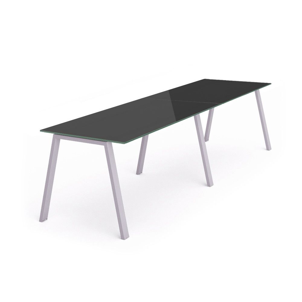 Kit Blanca Mesa 360 x 80 Aluminio / Cristal Negro