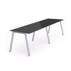 Kit Blanca Mesa 360 x 80 Aluminio / Cristal Negro