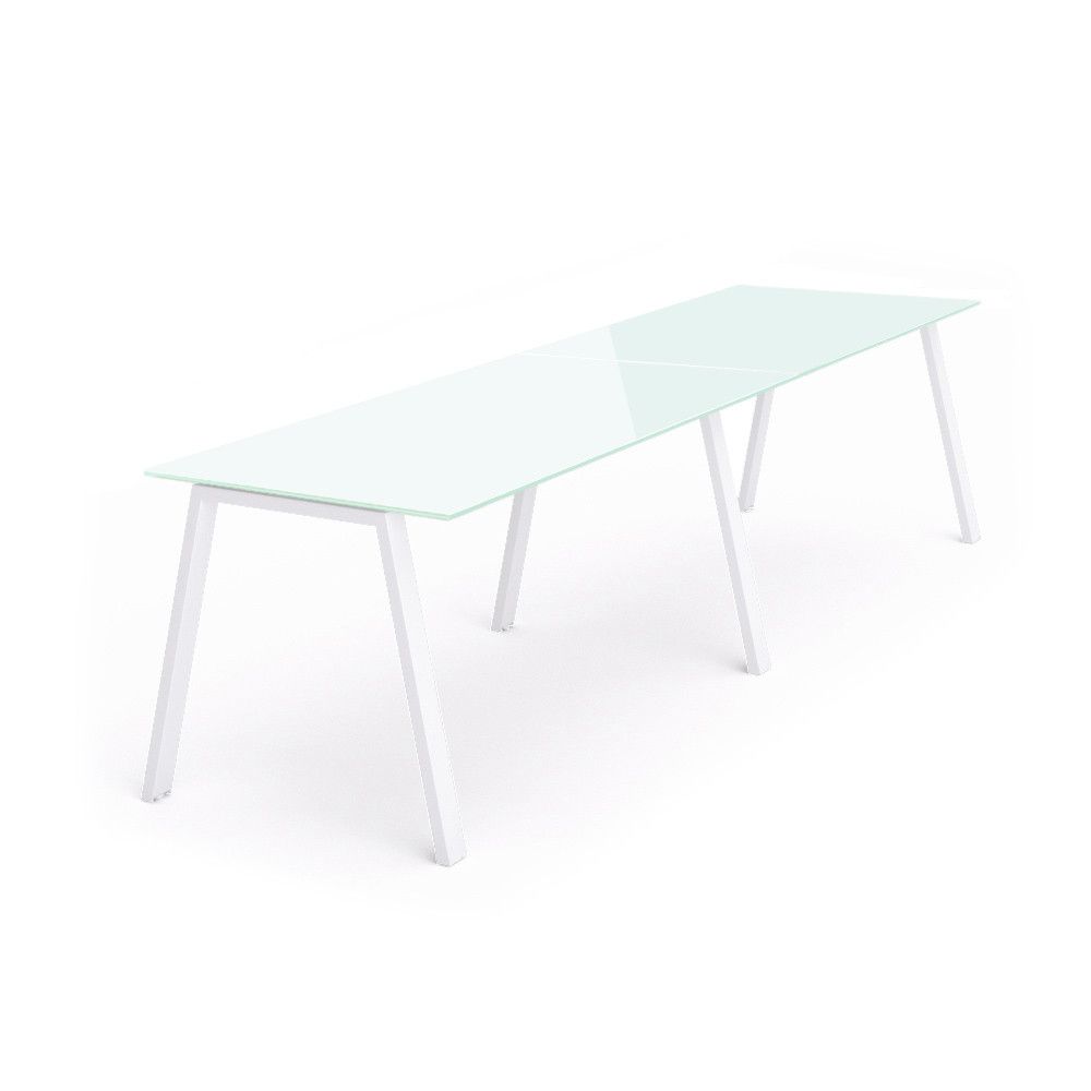 Kit Blanca Mesa 360 x 80 Blanco / Cristal Blanco