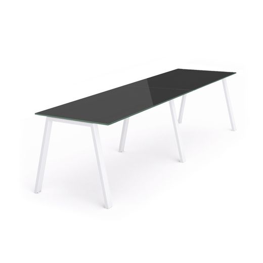 Kit Blanca Mesa 360 x 80 Blanco / Cristal Negro