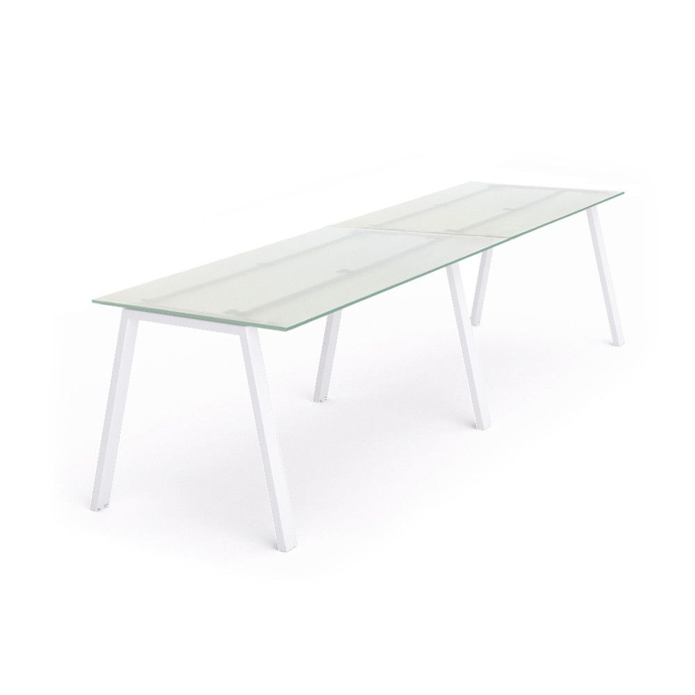 Kit Blanca Mesa 360 x 80 Blanco / Cristal