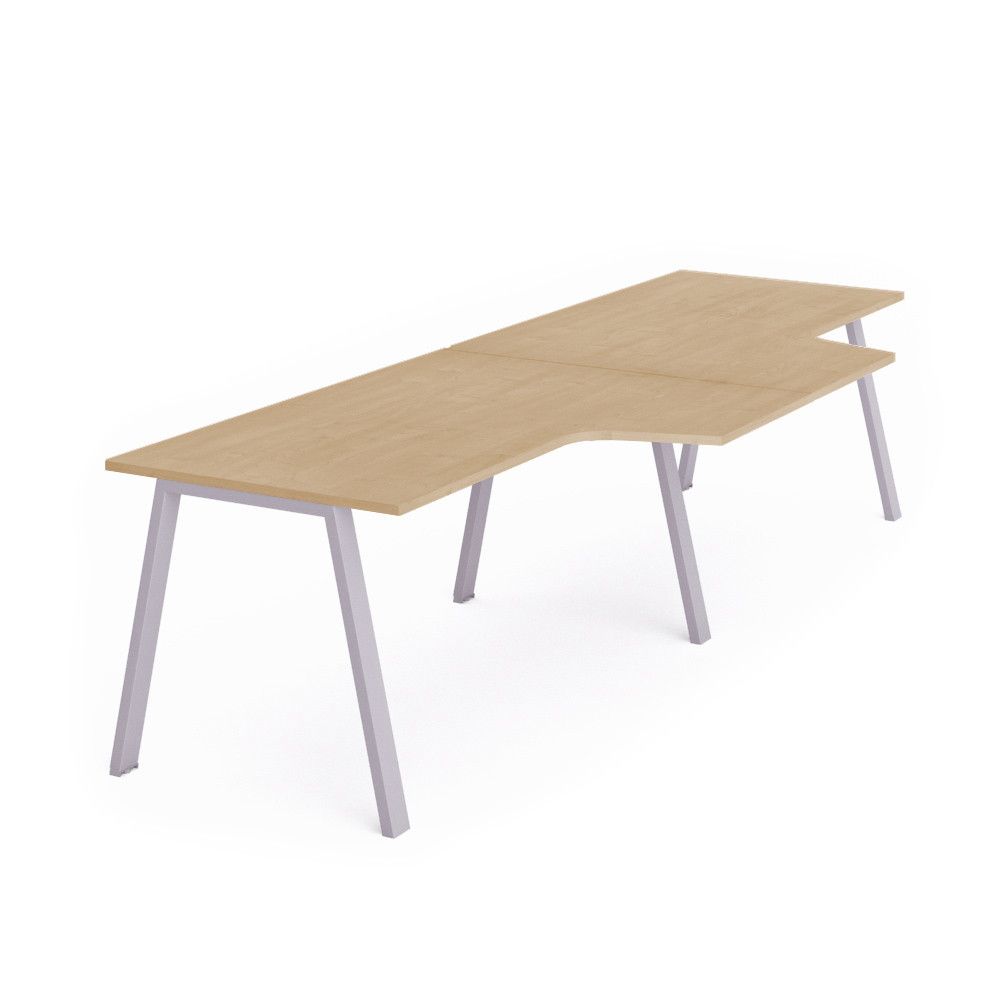 Kit Blanca Mesa L Doble 320 x 120 x 80 Aluminio / Haya