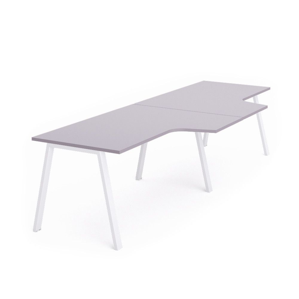 Kit Blanca Mesa L Doble 320 x 120 x 80  Blanco / Gris