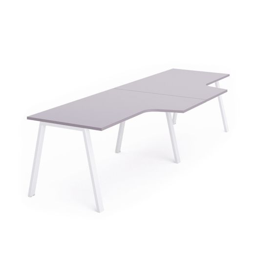 Kit Blanca Mesa L Doble 320 x 120 x 80 Blanco / Gris