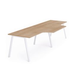 Kit Blanca Mesa L Doble 320 x 120 x 80  Blanco/Roble