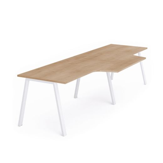 Kit Blanca Mesa L Doble 320 x 120 x 80 Blanco/Roble
