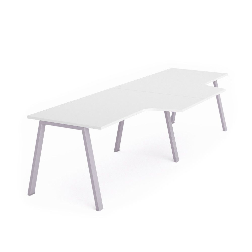 Kit Blanca Mesa L Doble 360 x 120 x 80 Aluminio / Blanco