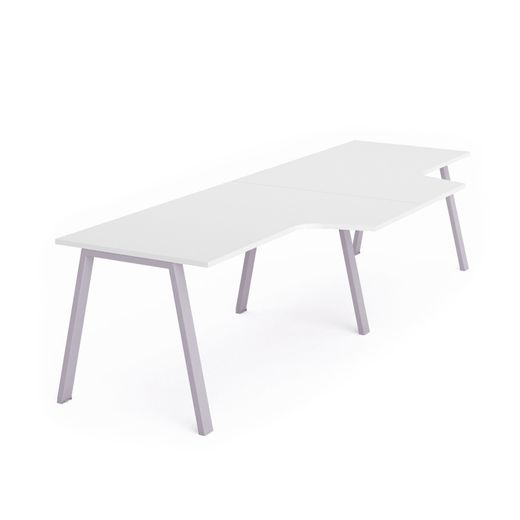 Kit Blanca Mesa L Doble 360 x 120 x 80 Aluminio / Blanco
