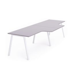 Kit Blanca Mesa L Doble 360 x 120 x 80 Blanco / Gris