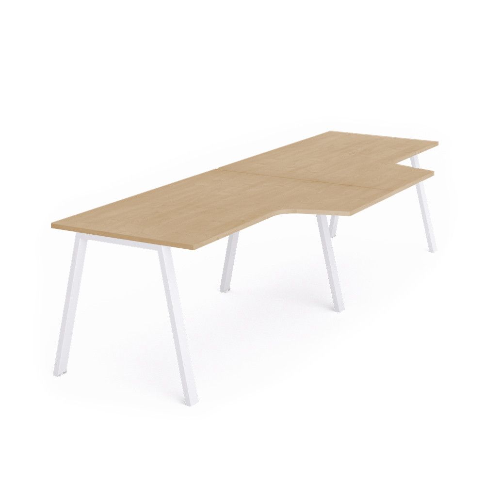 Kit Blanca Mesa L Doble 360 x 120 x 80 Blanco / Haya