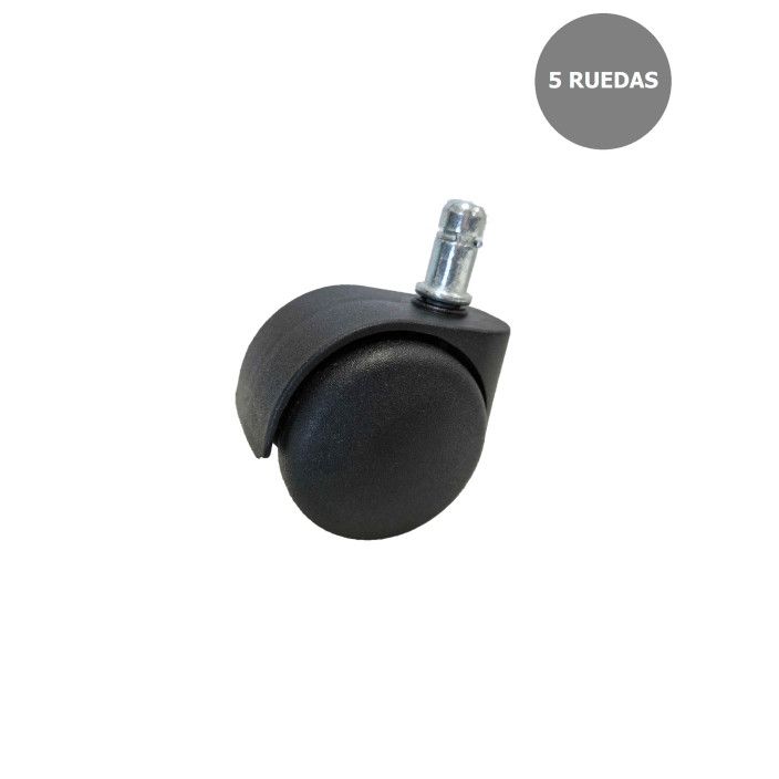 Kit de 5 ruedas de nailon de 50 mm con perno de 11 mm