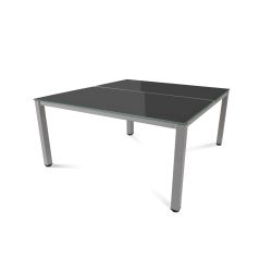 Kit Executive Mesa 160 x 163 Aluminio / Cristal Negro