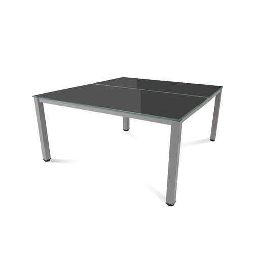 Kit Executive Mesa 160 x 163 Aluminio / Cristal Negro
