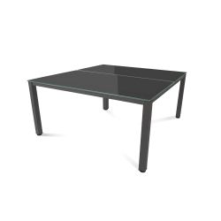 Kit Executive Mesa 160 x 163 Antracita / Cristal Blanco