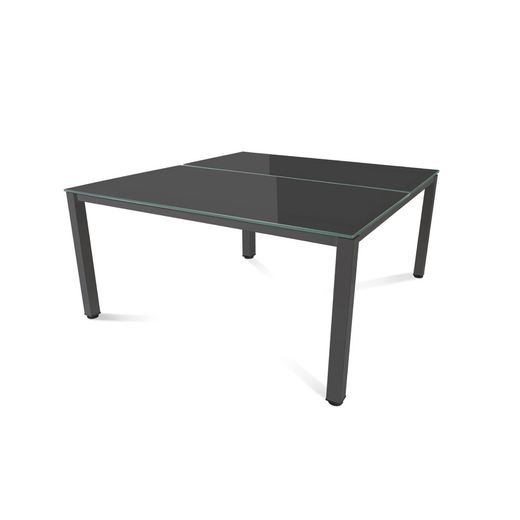 Kit Executive Mesa 160 x 163 Antracita / Cristal Blanco