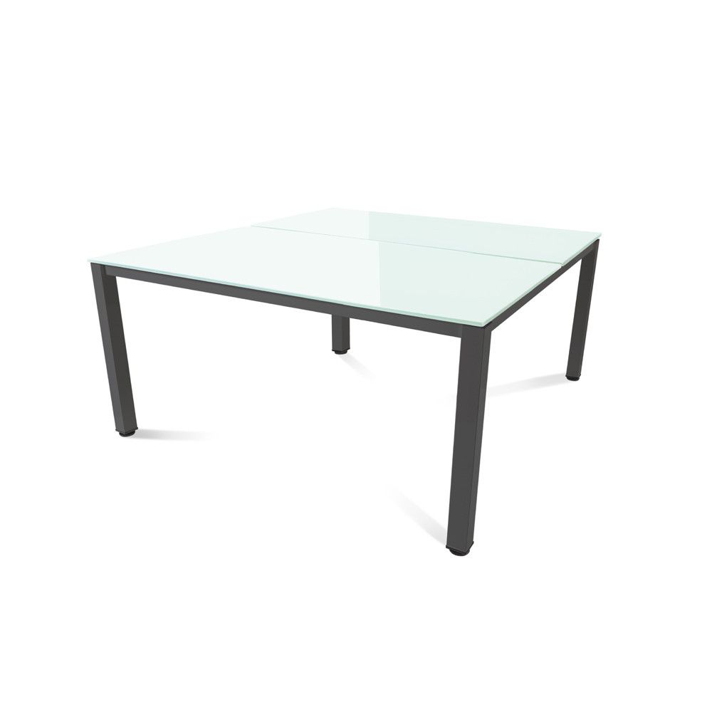 Kit Executive Mesa 160 x 163 Antracita / Cristal Negro