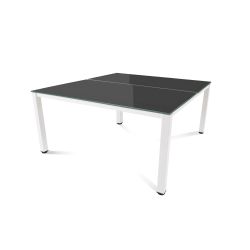 Kit Executive Mesa 160 x 163 Blanco / Cristal Blanco