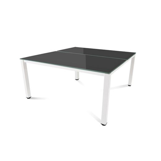 Kit Executive Mesa 160 x 163 Blanco / Cristal Blanco