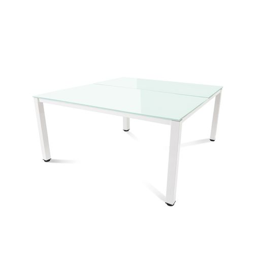 Kit Executive Mesa 160 x 163 Blanco / Cristal Negro