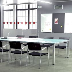 Kit Executive Mesa 160X163 Cromado / Cristal