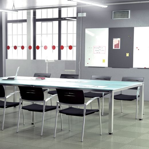Kit Executive Mesa 160X163 Cromado / Cristal