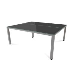 Kit Executive Mesa 180 x 163 Aluminio / Cristal Negro