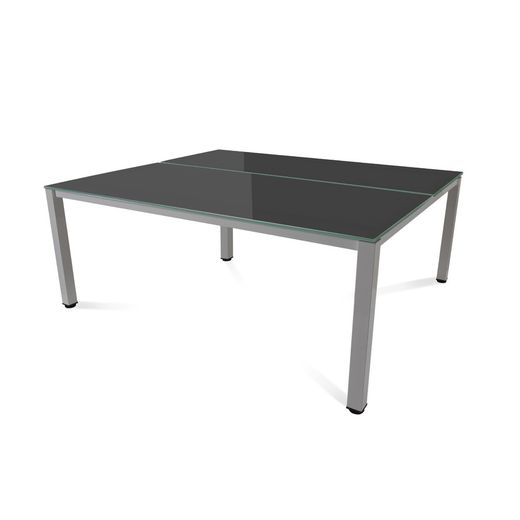 Kit Executive Mesa 180 x 163 Aluminio / Cristal Negro