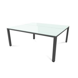 Kit Executive Mesa 180 x 163 Antracita / Cristal Blanco