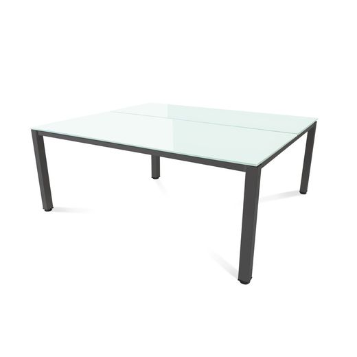 Kit Executive Mesa 180 x 163 Antracita / Cristal Blanco