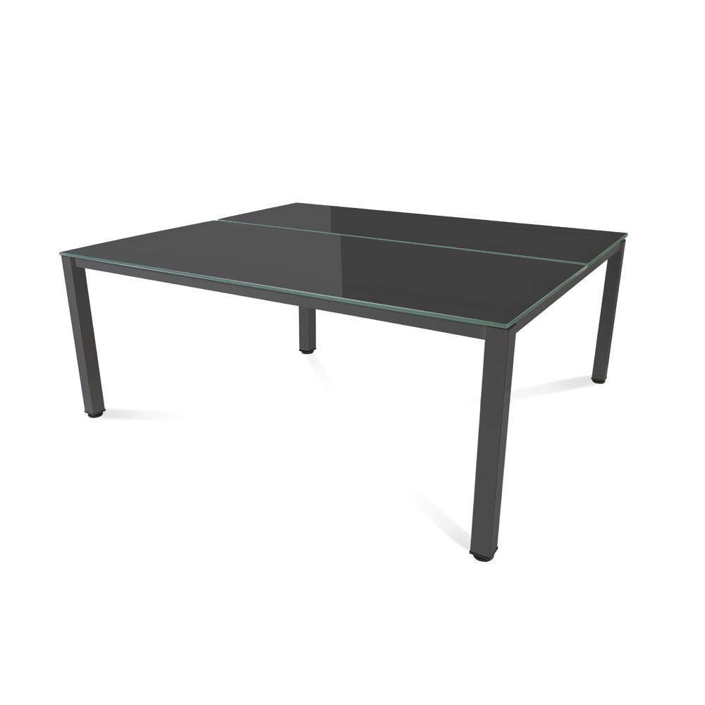 Kit Executive Mesa 180 x 163 Antracita / Cristal Negro