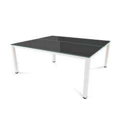 Kit Executive Mesa 180 x 163 Blanco / Cristal Negro