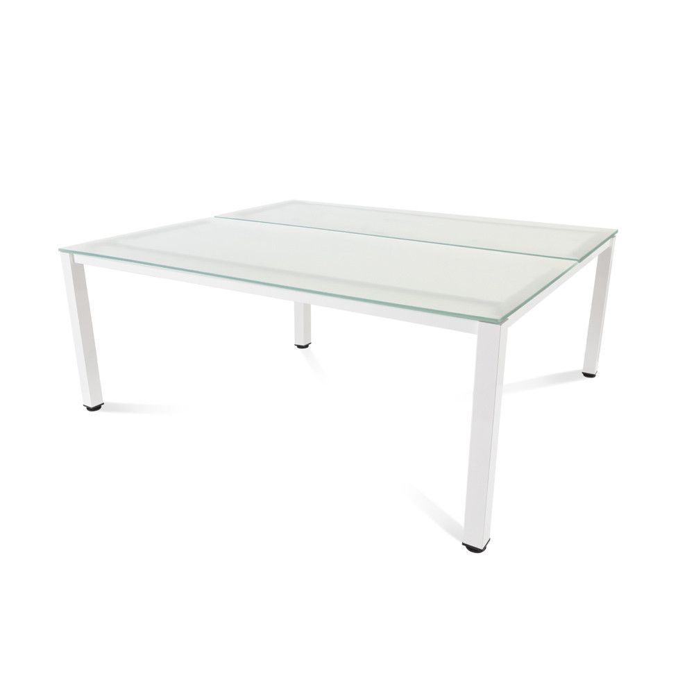 Kit Executive Mesa 180 x 163 Blanco / Cristal