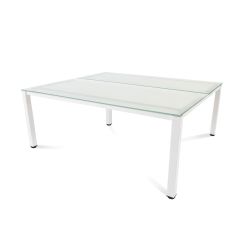 Kit Executive Mesa 180 x 163 Blanco / Cristal