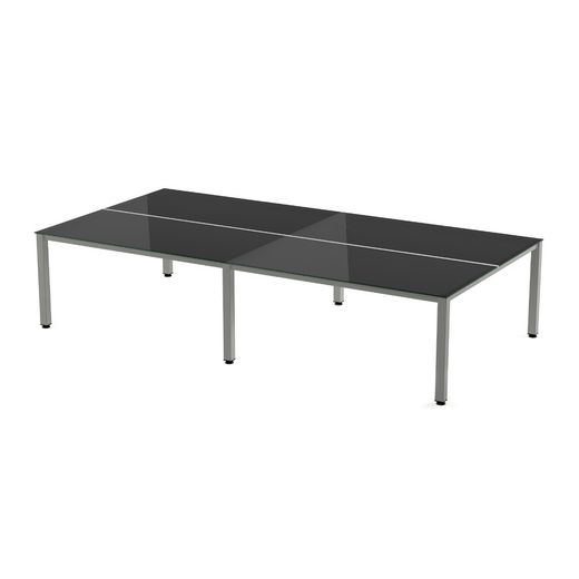 Kit Executive Mesa 320 x 163 Aluminio / Cristal Negro