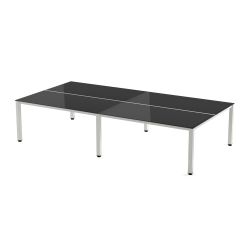 Kit Executive Mesa 320 x 163 Blanco / Cristal Negro