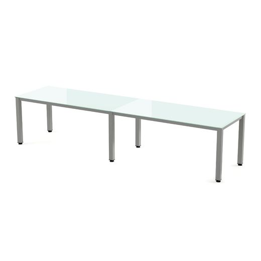 Kit Executive Mesa 320 x 80 Aluminio / Cristal Blanco